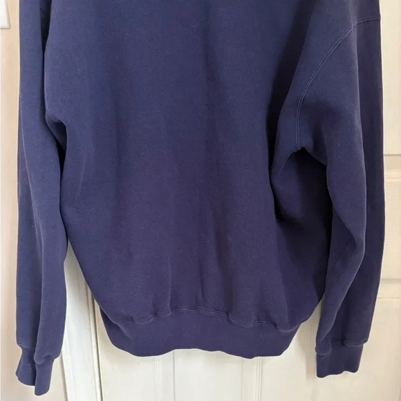 Prospirit Vintage Zip Up Hooded Sweatshirt in Navy with Pockets - Picture 6 of 6